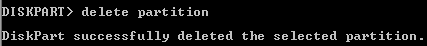 Diskpart delete partition
