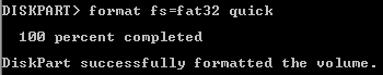 Diskpart format fat32