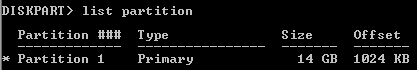 Diskpart list disk fixed