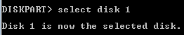 Diskpart select disk